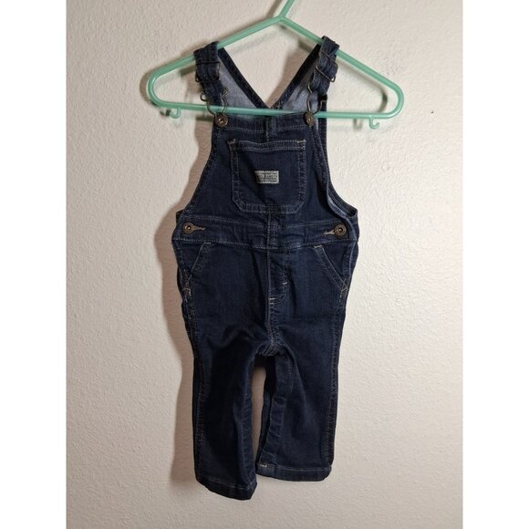 Wrangler Overalls Denim Blue Jeans Unisex Baby Infant Size 3-6 Months Y2K Rustic - Picture 1 of 6